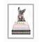 Stupell Industries Dashing French Bulldog and Iconic Fashion Bookstack Framed Wall Art